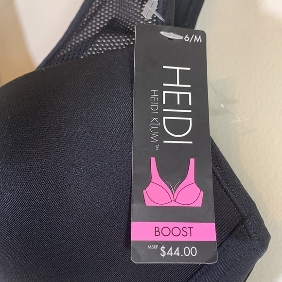 NWT. Heidi by Haiti Klum Black Unwired Boost Bra Size-Medium. - Picture 2 of 10